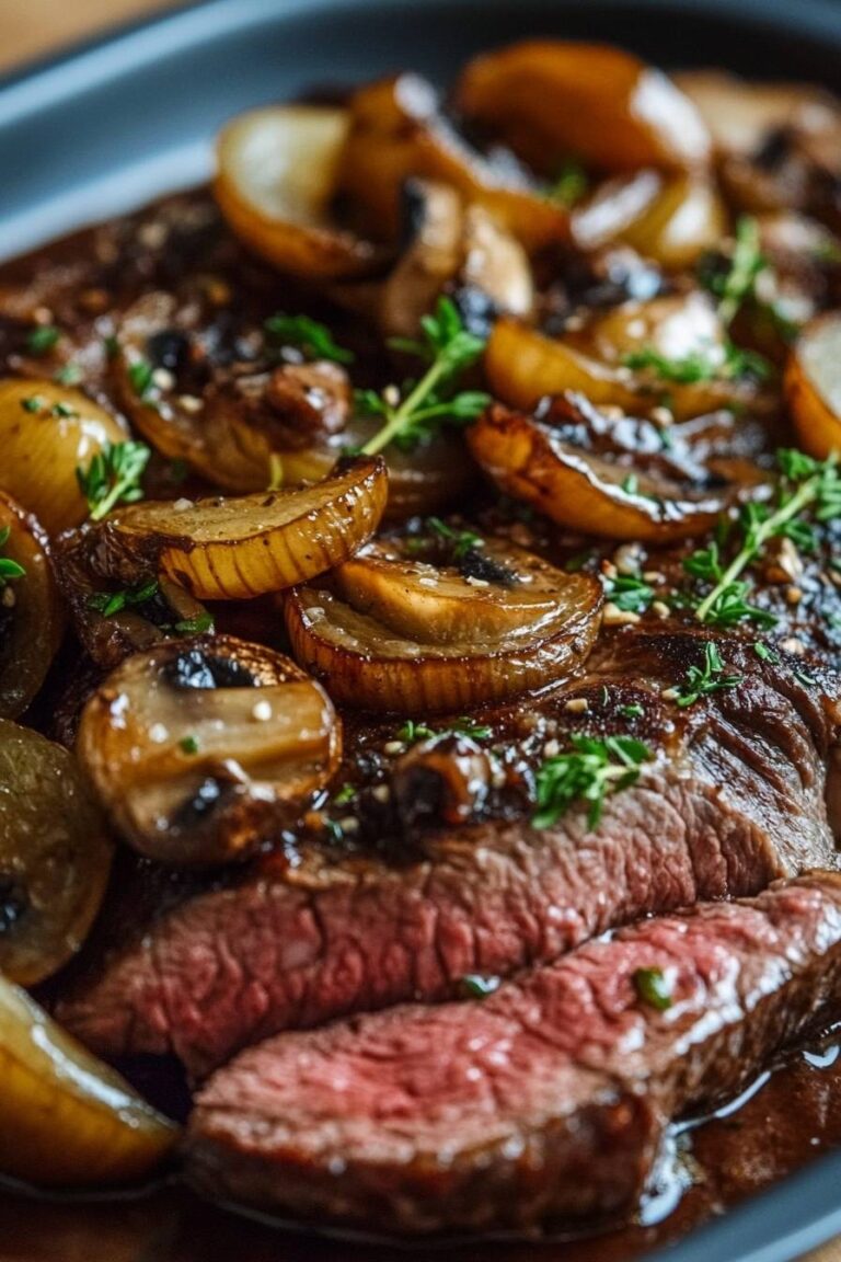 WOULD YOU EAT THIS RIBEYE STEAK WITH FRENCH ONIONS & MUSHROOMS