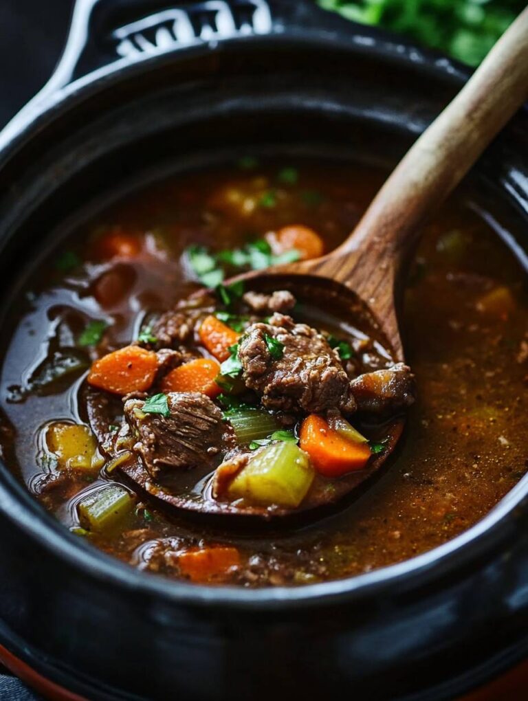 Slow Cooked Vegetable Beef Soup