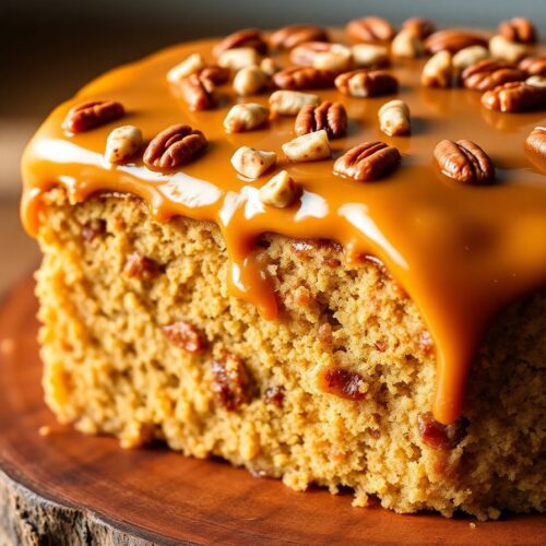 butter pecan praline poke cake