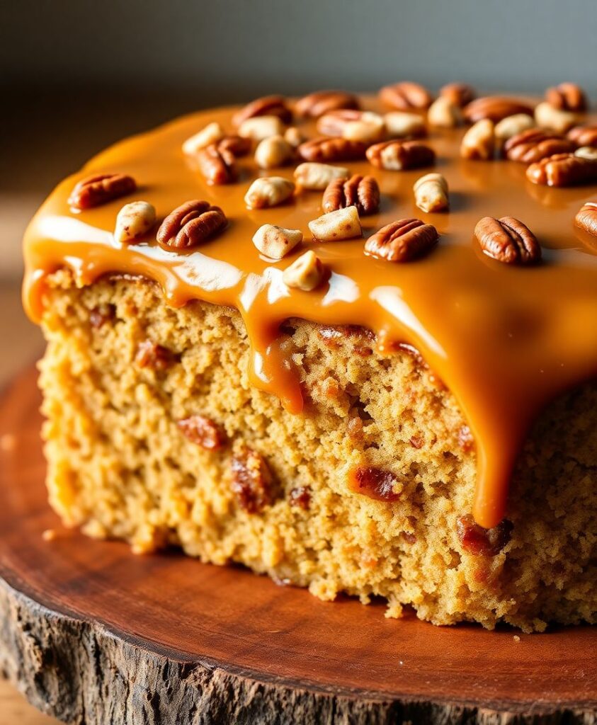 butter pecan praline poke cake