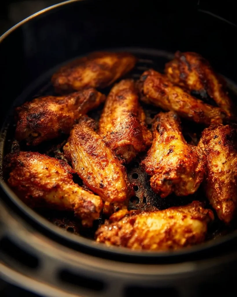 Crispy Air Fryer Chicken Wings served with dipping sauces