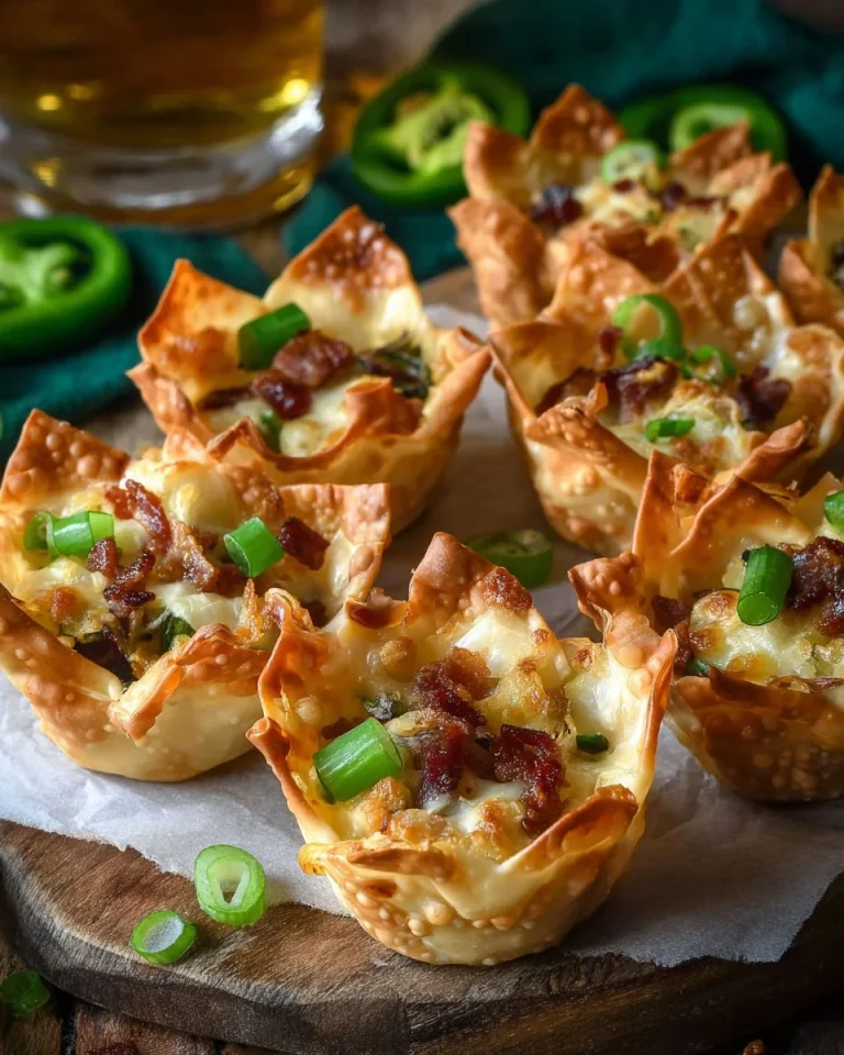 Bacon Jalapeño Popper Wonton Cups deliciously presented on a platter