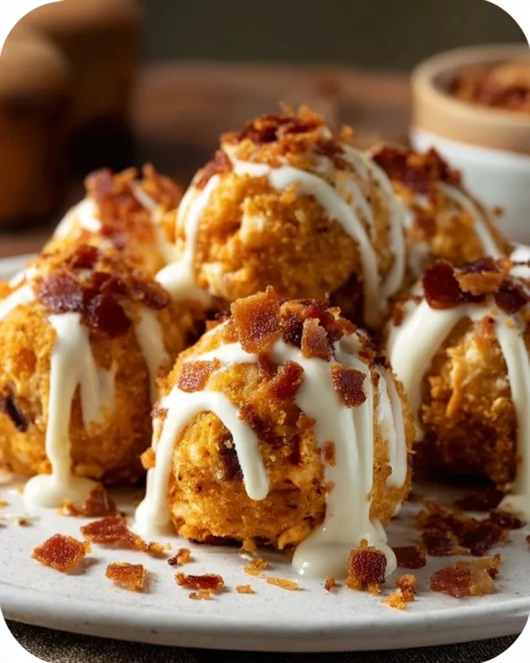 Buffalo Chicken Bacon Loaded Mozzarella Bombs served on a platter