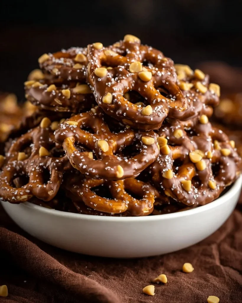 Delicious butter toffee pretzels drizzled with rich toffee coating.