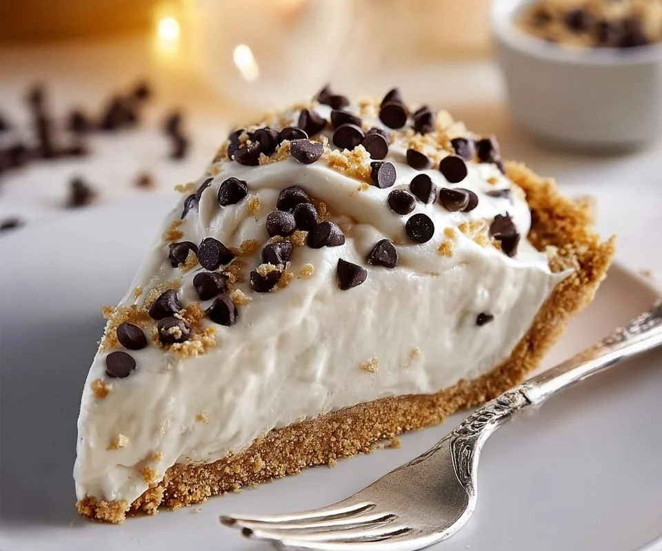 Delicious no-bake cannoli cream pie with chocolate and cream filling