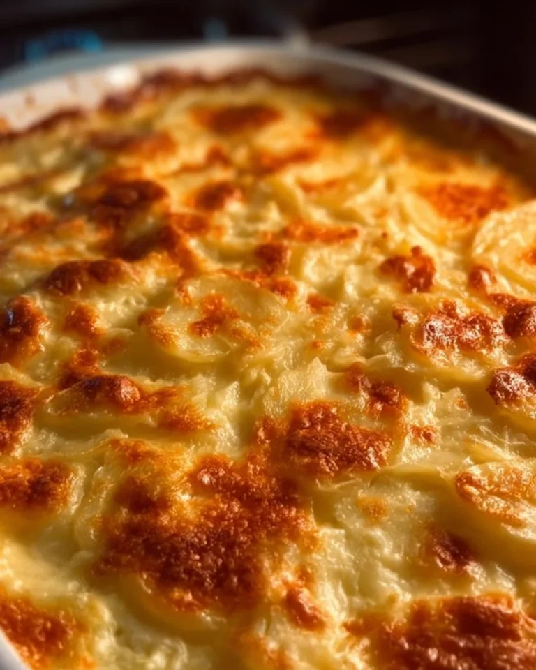 Delicious cheesy cauliflower casserole baked to perfection