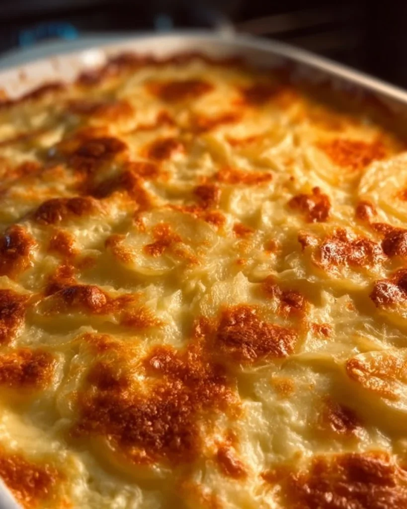 Delicious cheesy cauliflower casserole baked to perfection
