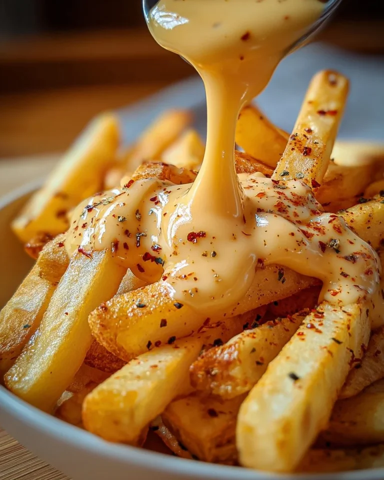 A creamy bowl of cheesy garlic sauce ready to elevate any meal.