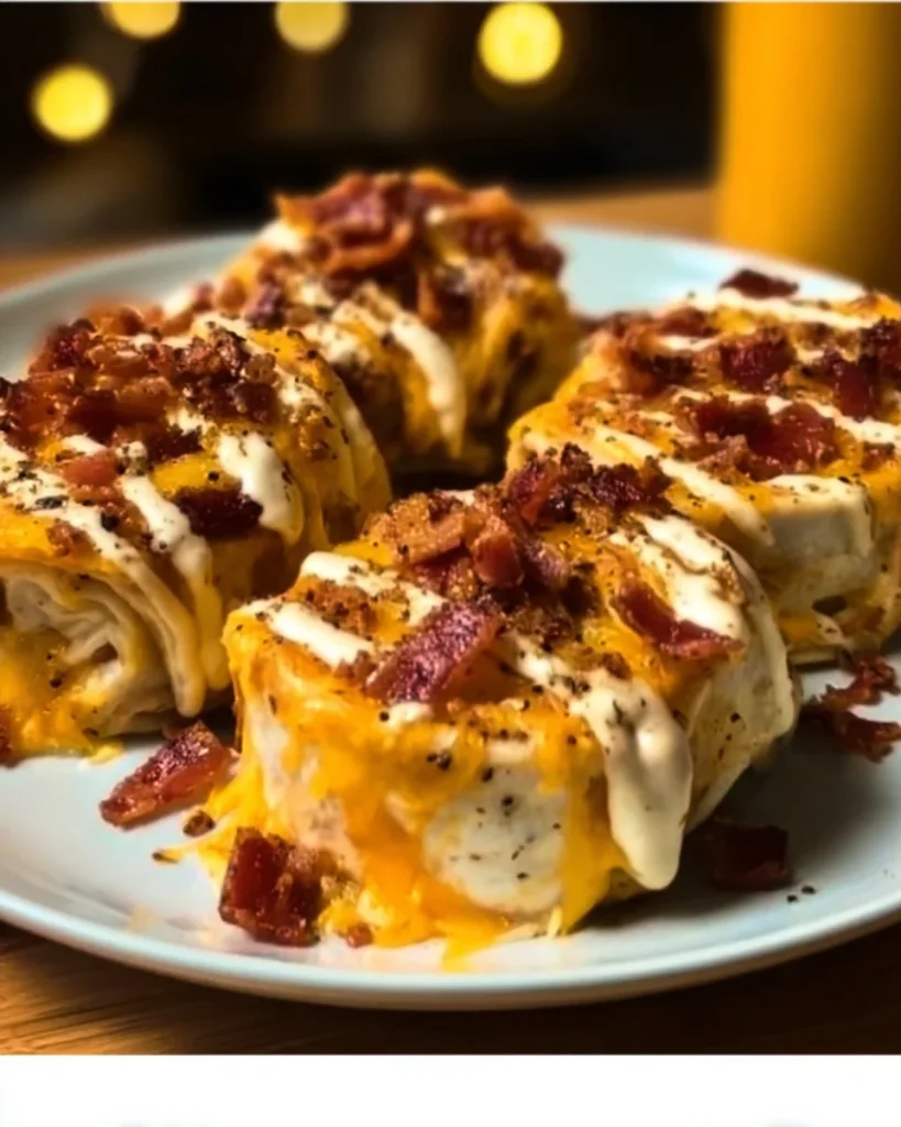Delicious Chicken Bacon Ranch Roll-Ups served on a plate