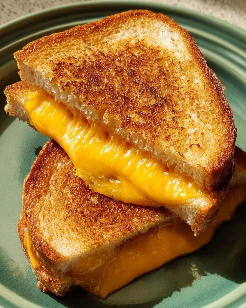 Delicious classic grilled cheese sandwich with melted cheese and golden-brown crust.