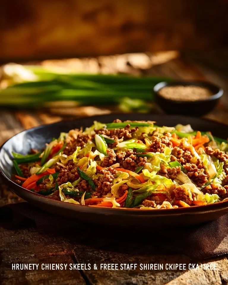 Healthy Chinese Beef Cabbage Stir Fry with Ground Beef and Vegetables