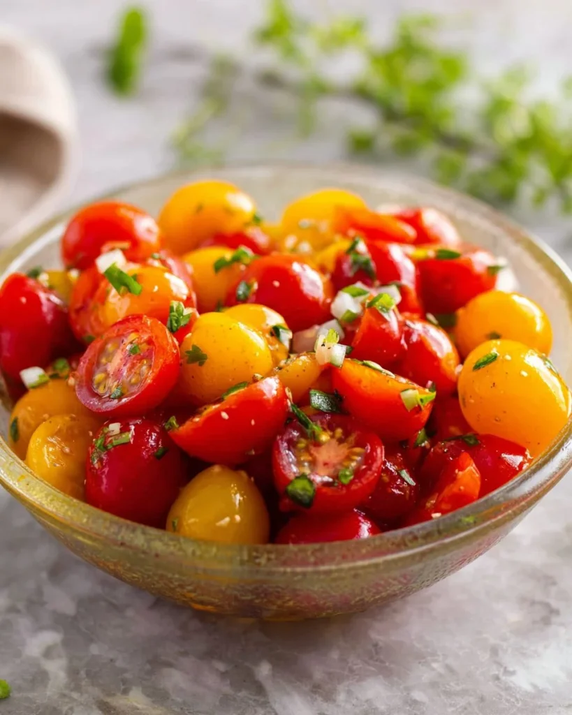 Fresh herbed tomato salad with vibrant tomatoes and herbs