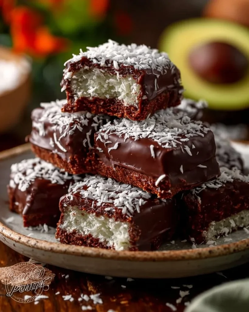 Delicious homemade coconut bounty bars with chocolate coating and coconut filling