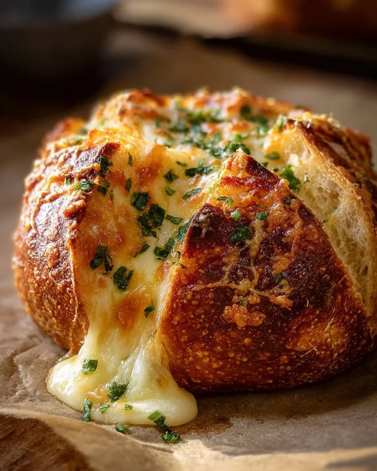 Delicious Korean cream cheese garlic bread with a golden crust and rich filling