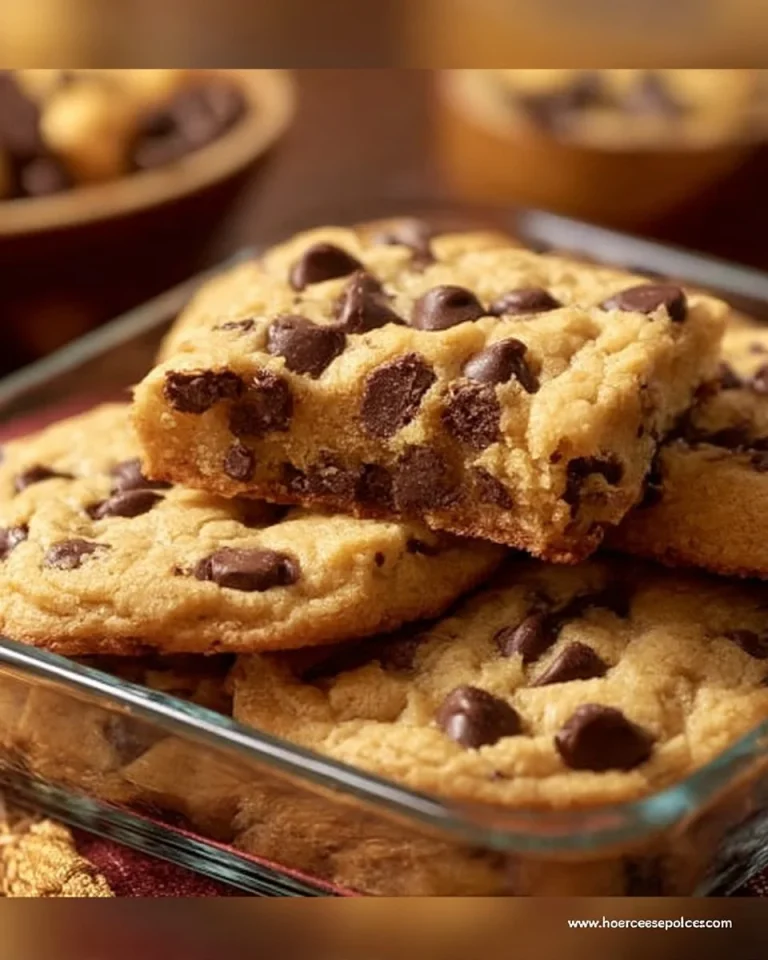 Plate of freshly baked Lazy Cake Cookies with chocolate chips and nuts.