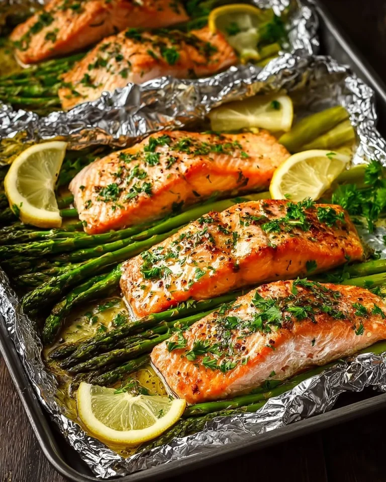 Lemon Garlic Butter Salmon foil packs ready to be grilled or baked