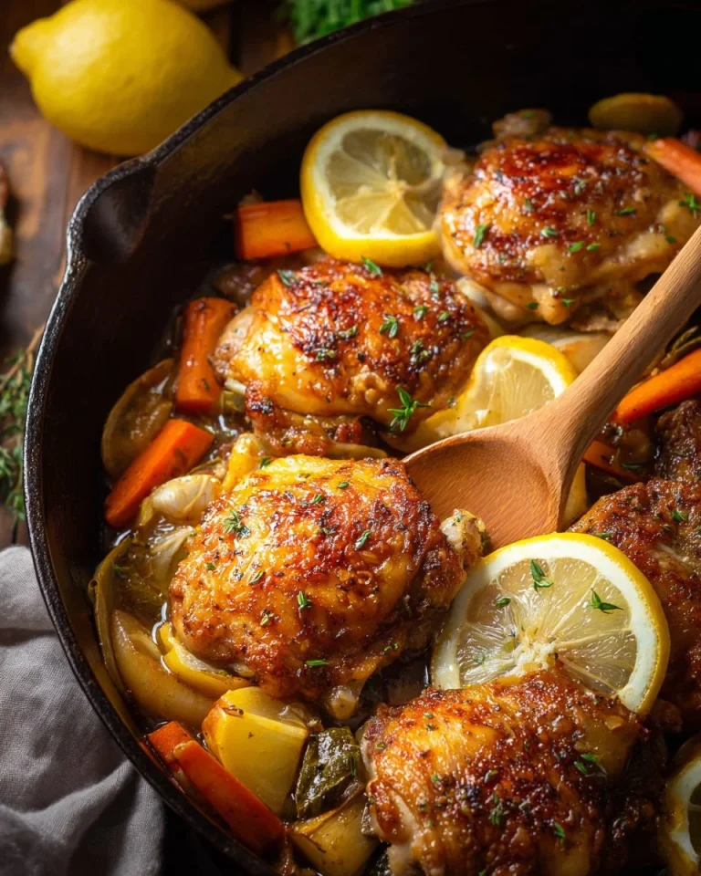Lemon Garlic Herb Chicken served with roasted potatoes