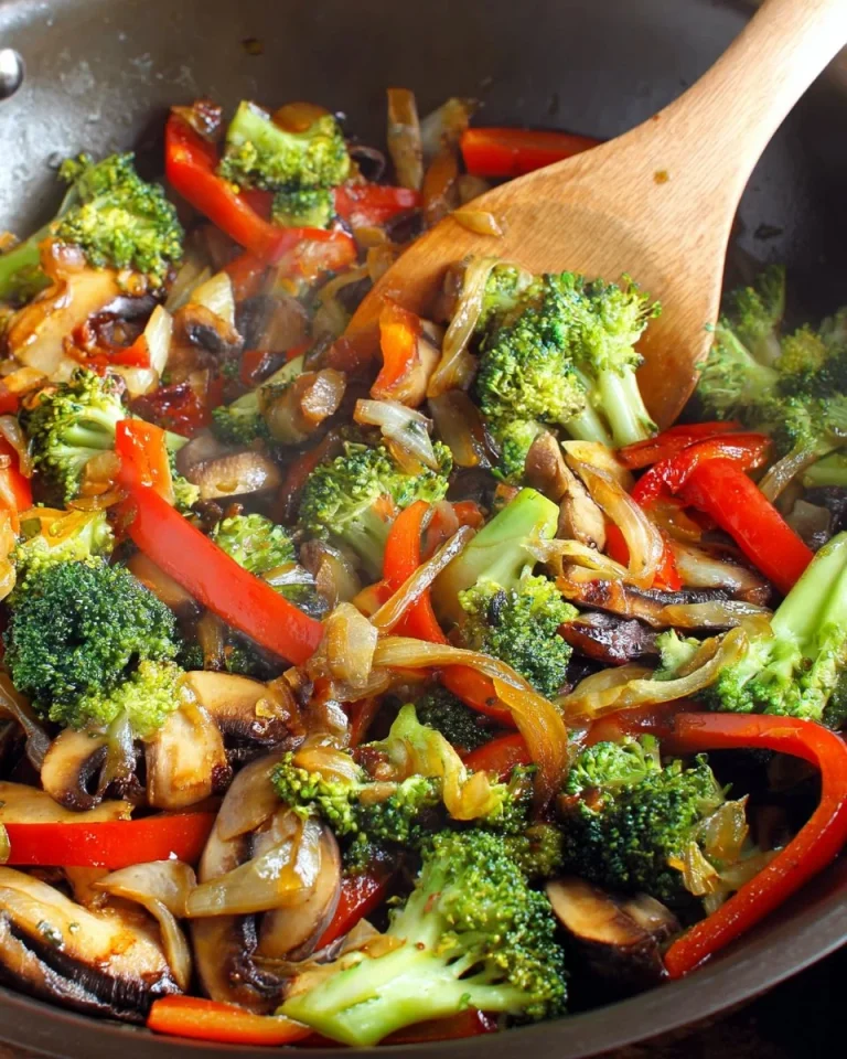 Portobello Mushroom Stir-Fry with fresh broccoli and vibrant vegetables