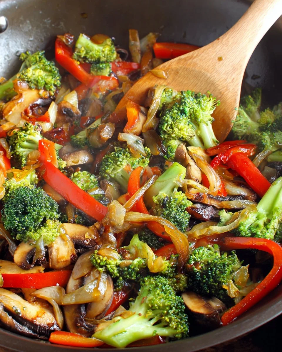 Portobello Mushroom Stir-Fry with fresh broccoli and vibrant vegetables