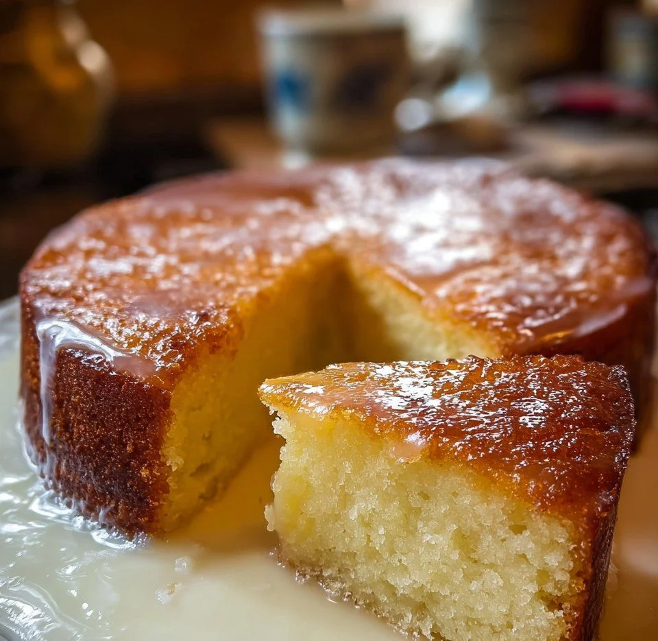 Delicious Slap Your Mama Pound Cake served on a white plate