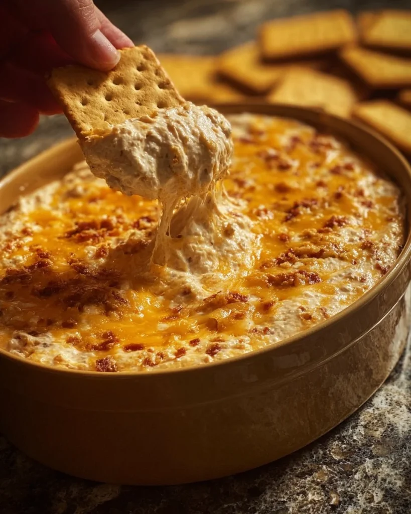 Delicious No Name Dip served with fresh vegetables and chips