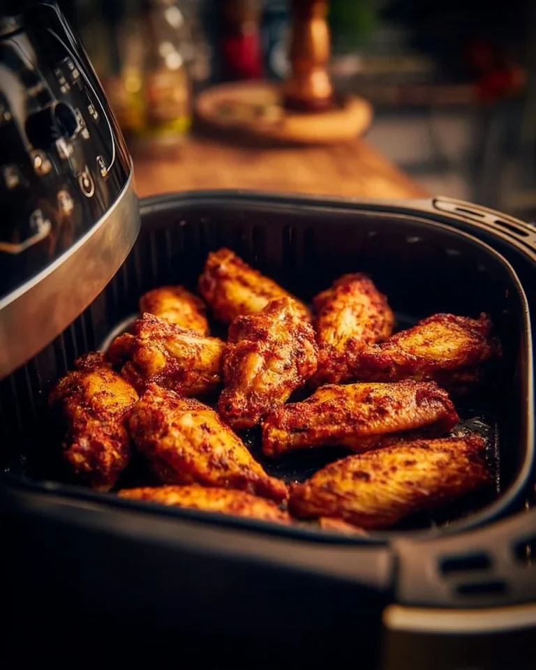 Delicious air fryer chicken wings served with dipping sauce