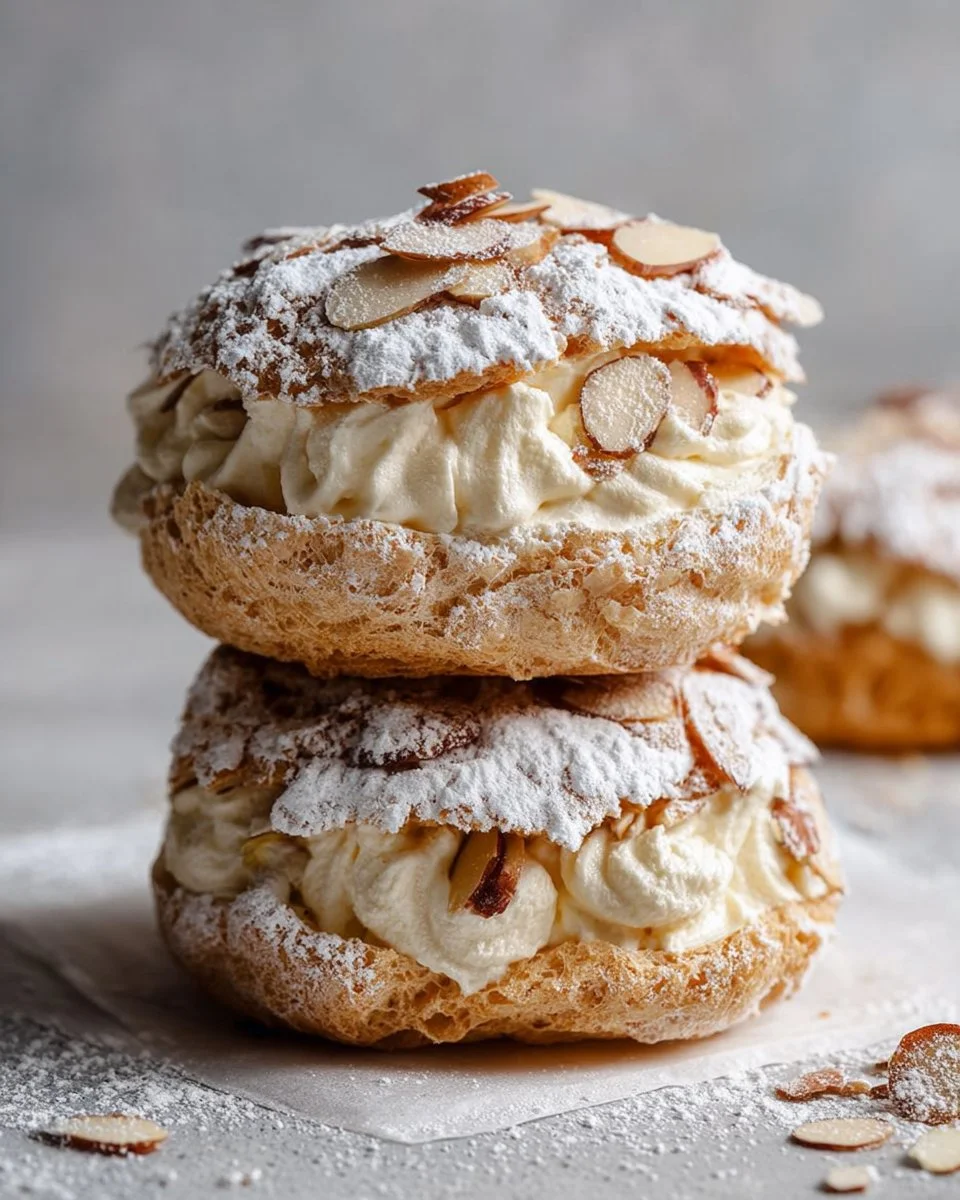 Almond Dacquoise Cream Clouds dessert with layers of almond and cream