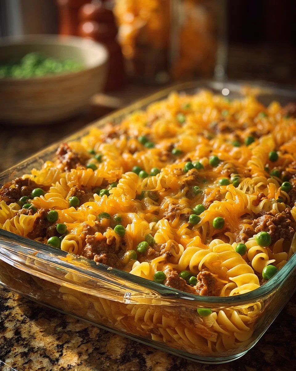 Amish Sunday Savior Casserole baked dish with vegetables and cheese