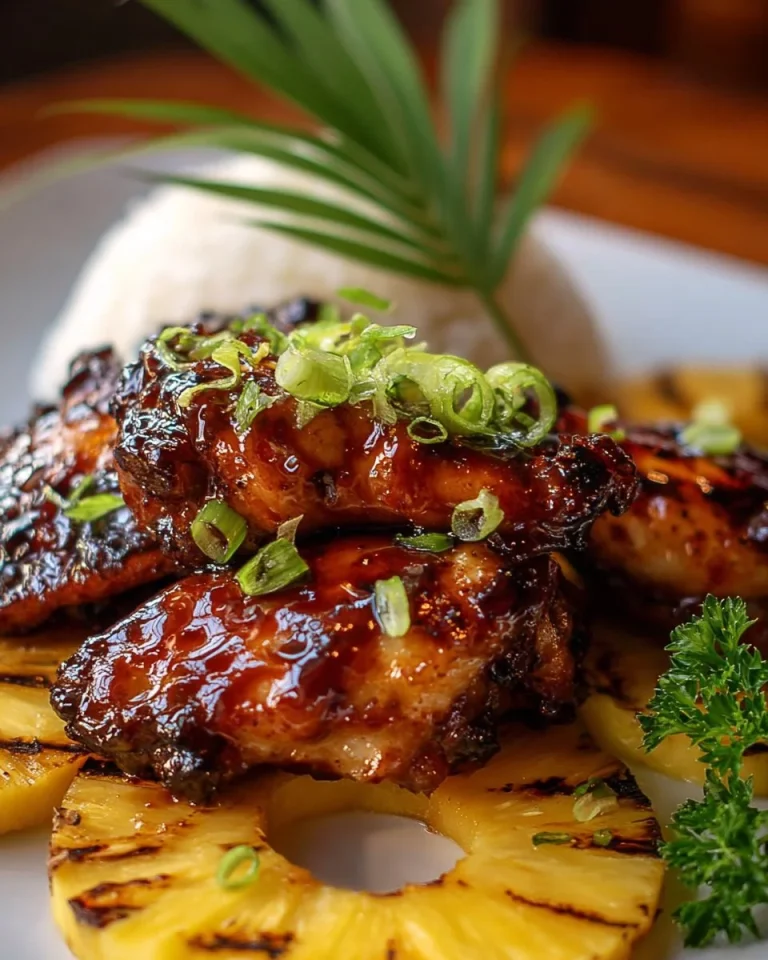Delicious authentic Hawaiian Huli Huli Chicken on the grill