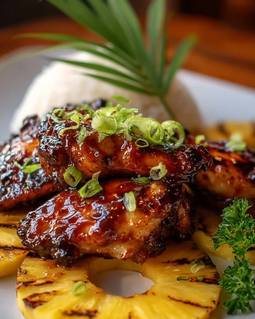 Delicious authentic Hawaiian Huli Huli Chicken on the grill