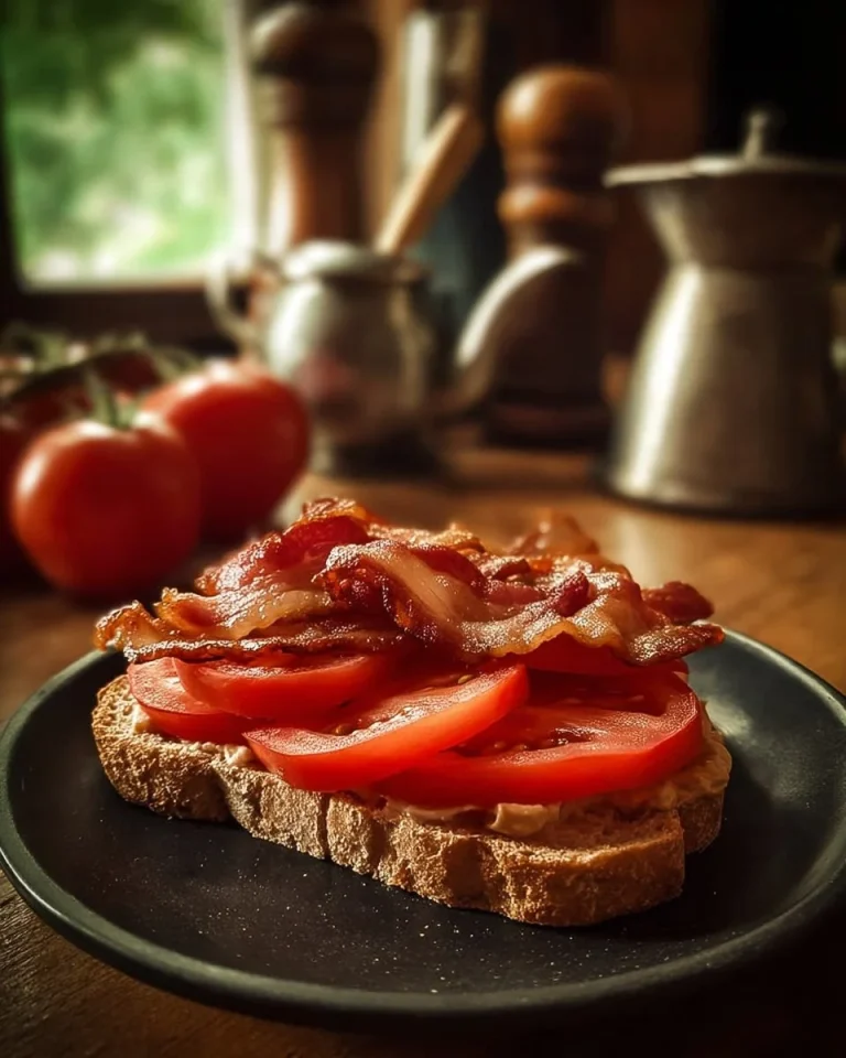 Delicious bacon and tomato sandwiches ready to be enjoyed