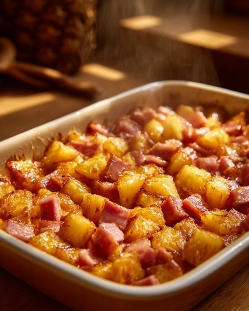 Delicious Brown Sugar Pineapple Ham Bake recipe for festive occasions.