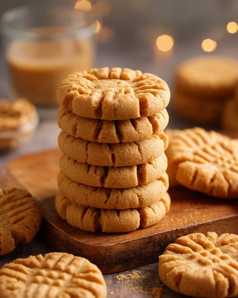 Plate of delicious cake mix peanut butter cookies fresh from the oven
