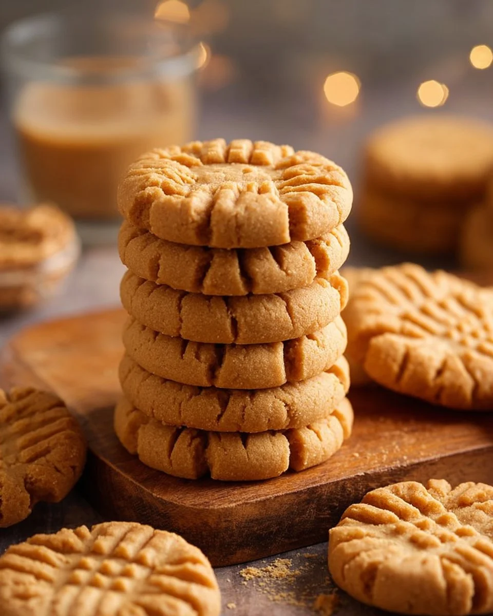 Plate of delicious cake mix peanut butter cookies fresh from the oven