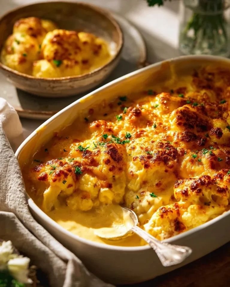 Creamy Cauliflower Cheese dish served in a bowl