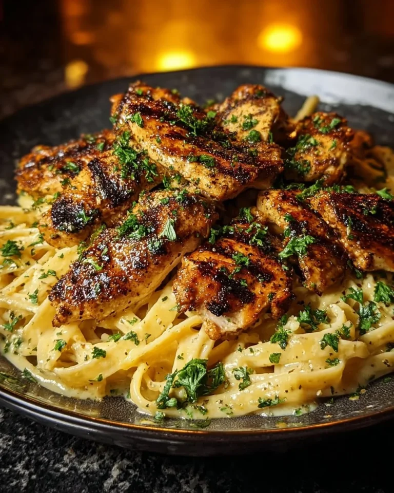 Cheesy Penne with Cajun Chicken in Garlic Parmesan Cream sauce