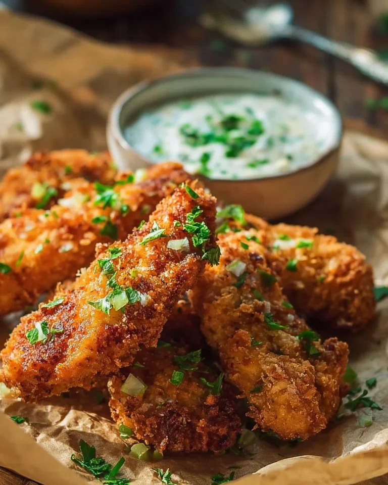 Crispy Chicken Fried Steak Fingers served with a side of gravy