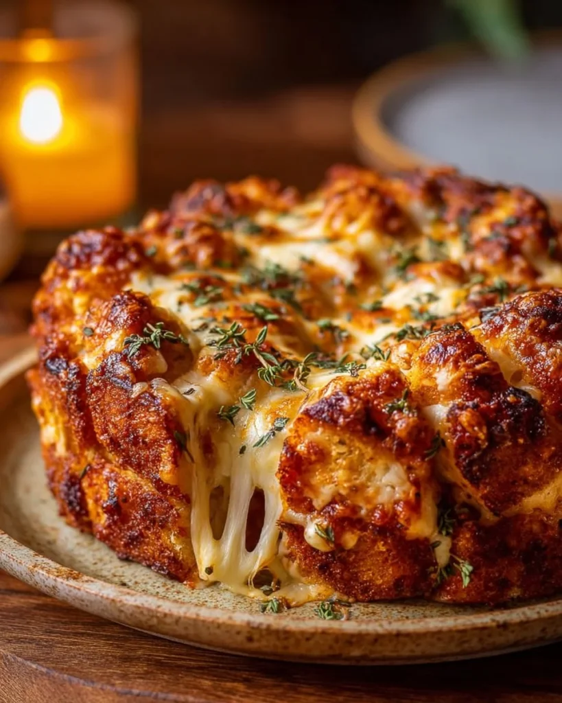 Delicious Chicken Parmesan Casserole ready to serve with melted cheese and marinara sauce