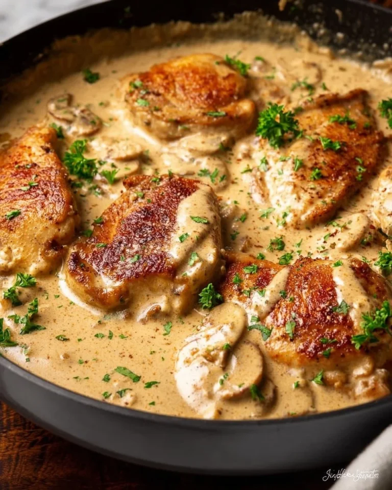 Delicious chicken breast served with creamy sour cream sauce