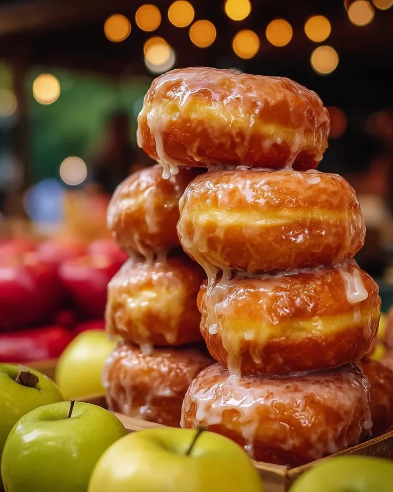 Delicious cinnamon glazed apple fritter with a crispy exterior and soft apple filling
