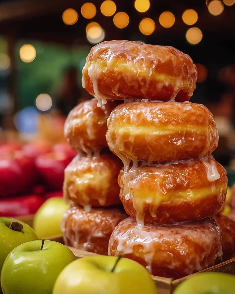 Cinnamon Glazed Apple Fritter with a crispy exterior and sweet apple filling
