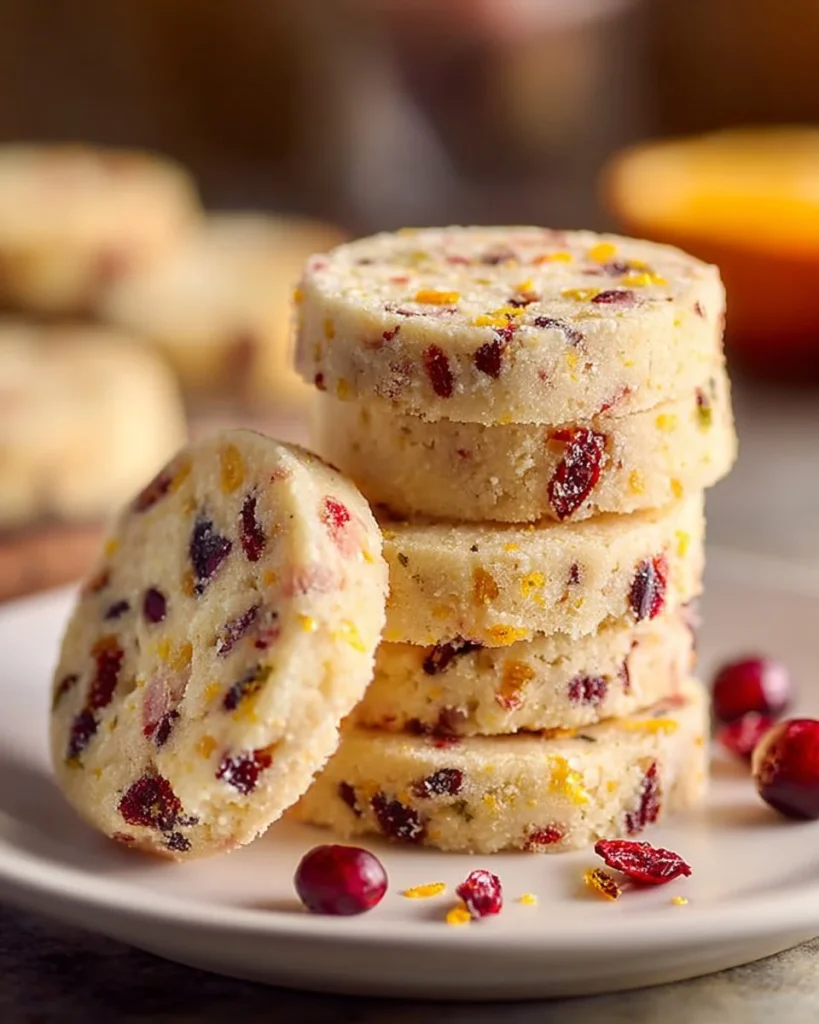 Delicious citrus-kissed shortbread coins on a decorative platter