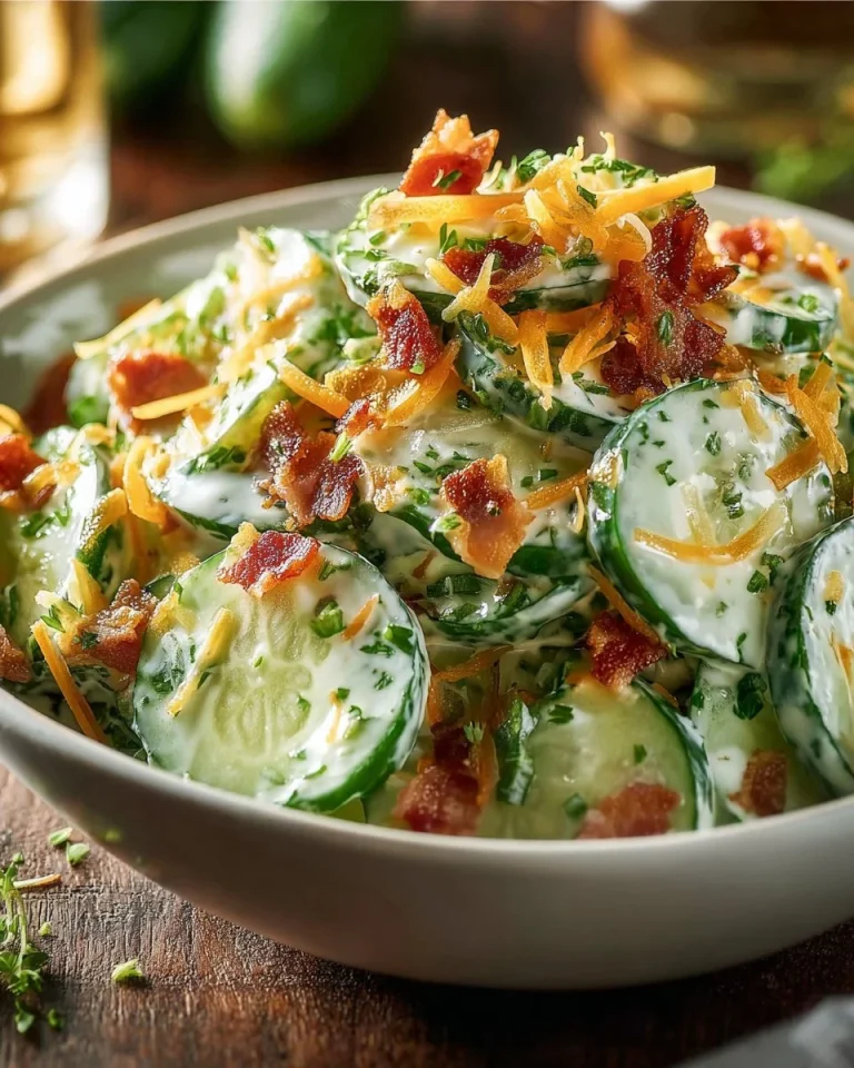 Delicious Cucumber Ranch Crack Salad with fresh cucumbers and ranch dressing