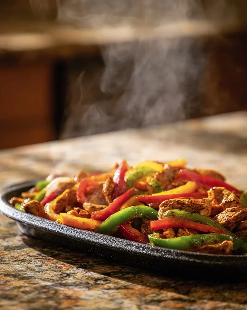 Delicious easy chicken fajitas with colorful peppers and onions
