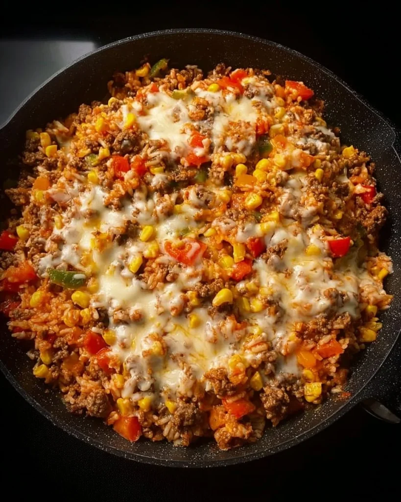 Delicious easy stuffed pepper casserole served in a baking dish