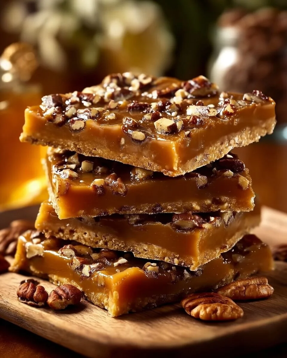 Delicious homemade Graham Cracker Toffee dessert on a plate