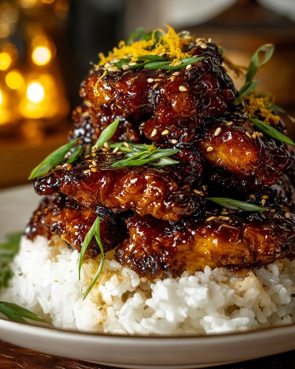 Hawaiian Turned Chicken Stack ready to serve with vibrant toppings