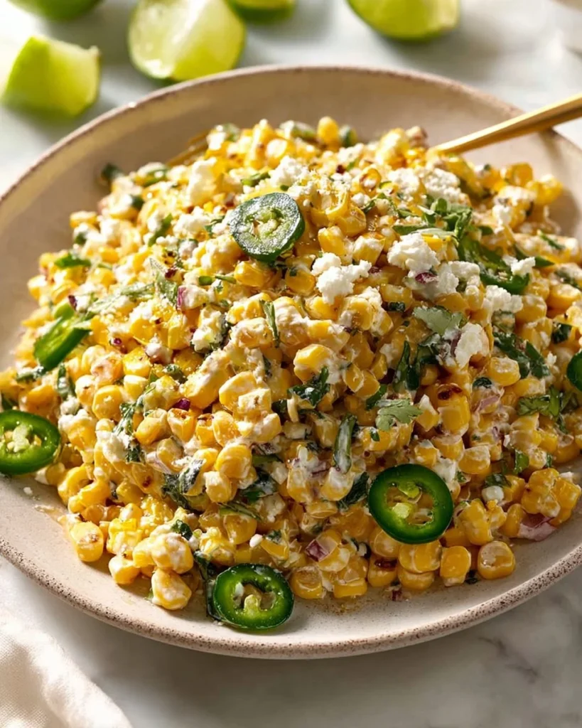 Delicious Mexican corn salad with fresh ingredients and vibrant colors