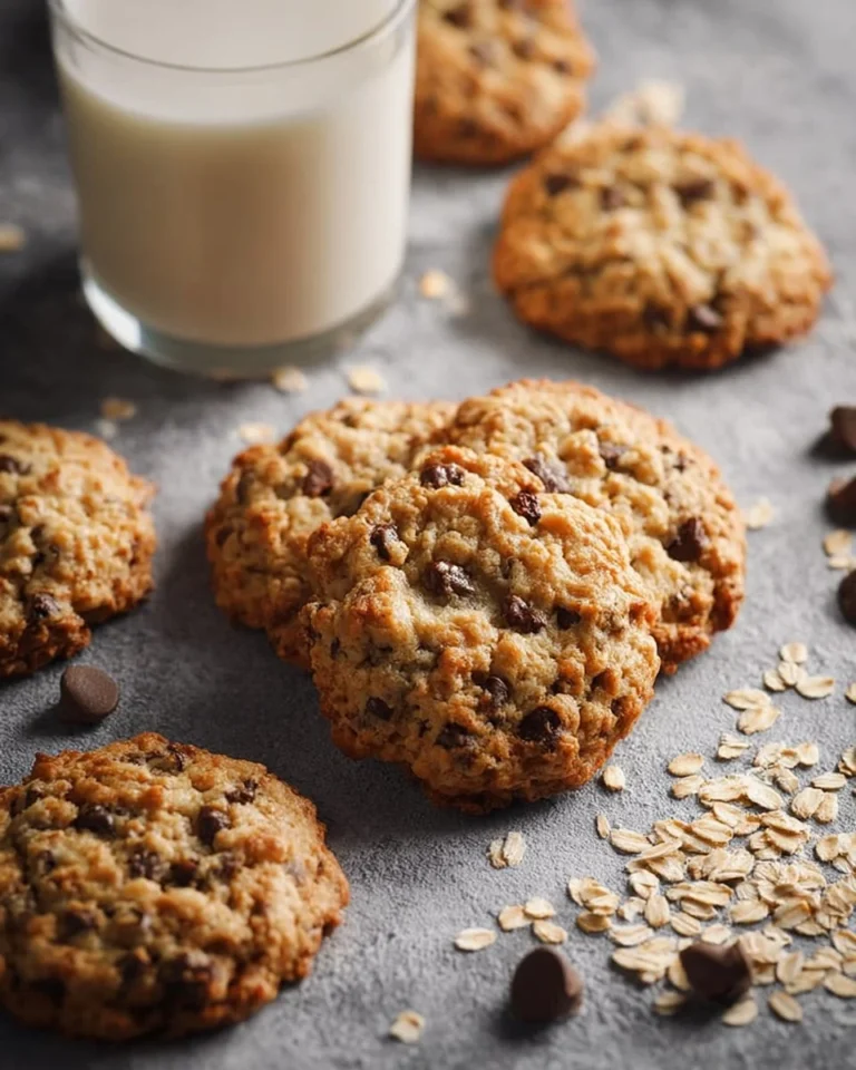 Homemade Oatmeal Chocolate Chip Cookies on a baking tray