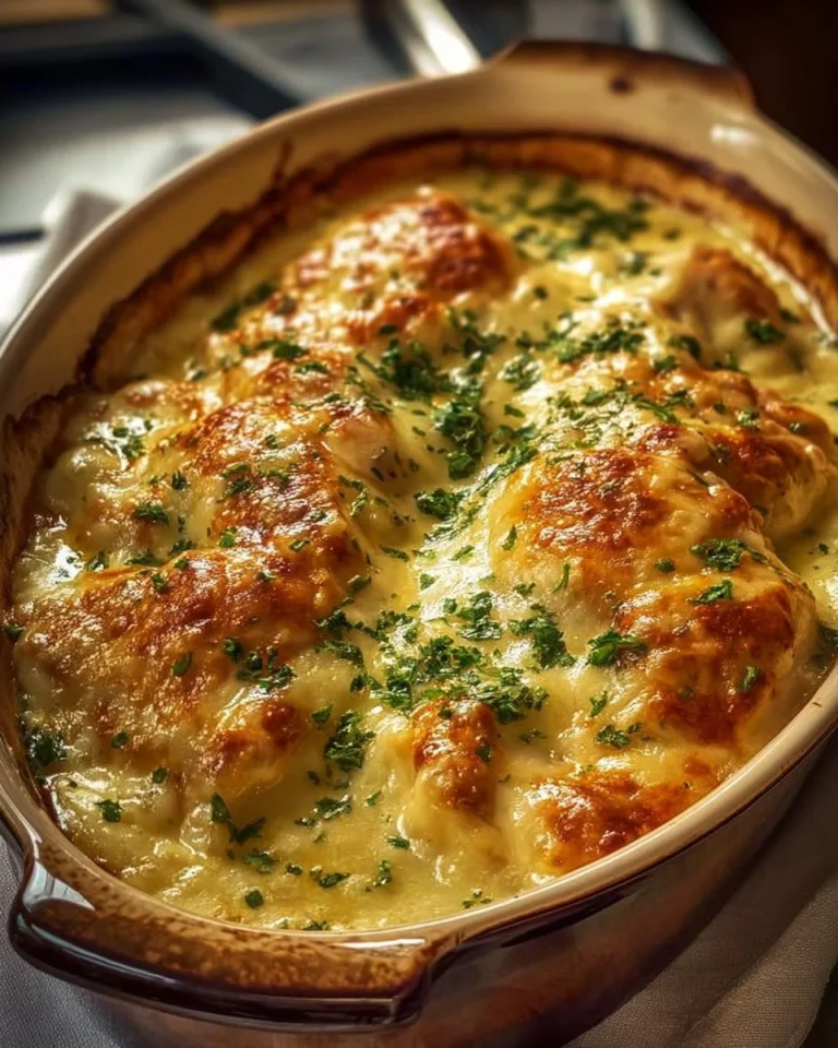 Deliciously baked Parmesan Crusted Chicken on a serving platter
